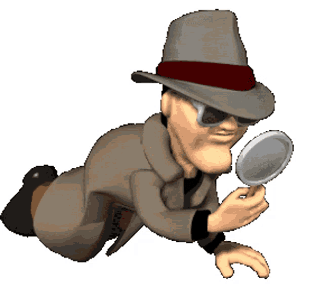 Detective finding clues