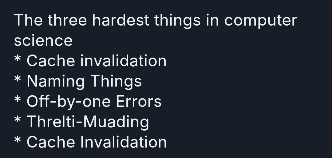 Caching is hard