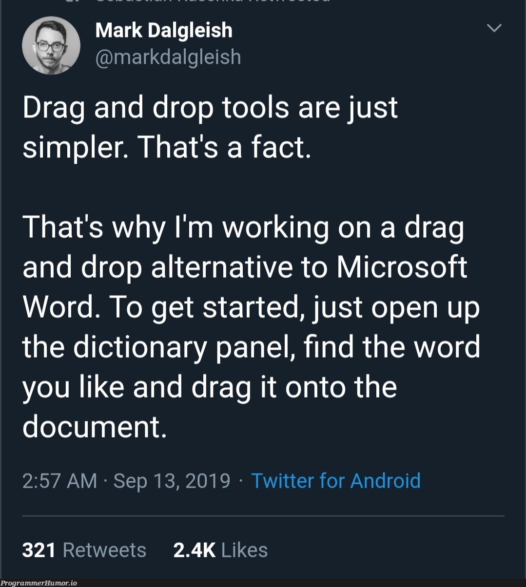 Drag and drop is simple