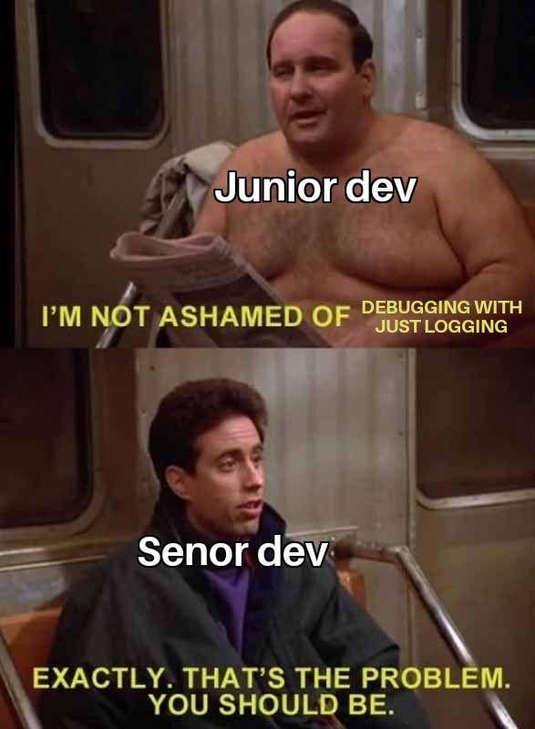 Senior dev approves of adding logs for better visibility