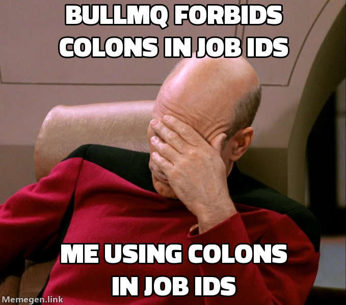 BULLMQ FORBIDS COLONS IN JOB IDS