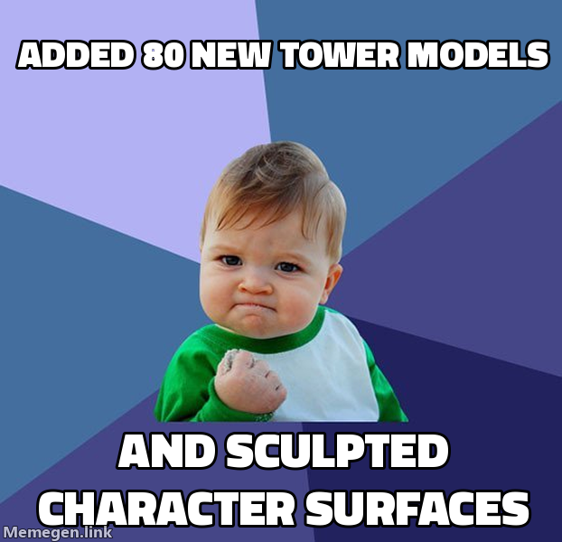 Added 80 new tower models