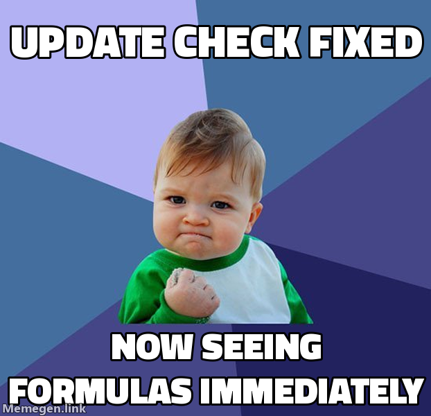 Update check fixed