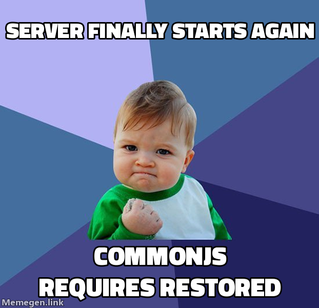 Server finally starts again