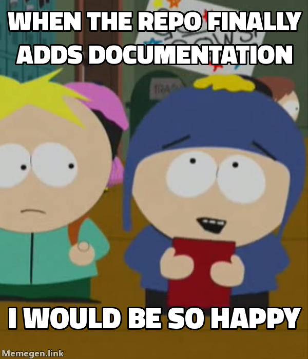 When the repo finally adds documentation