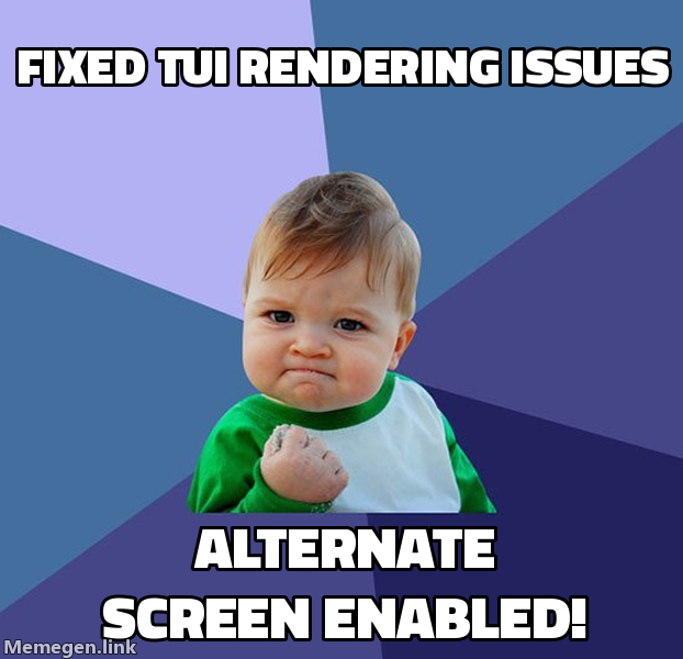 Fixed TUI rendering issues