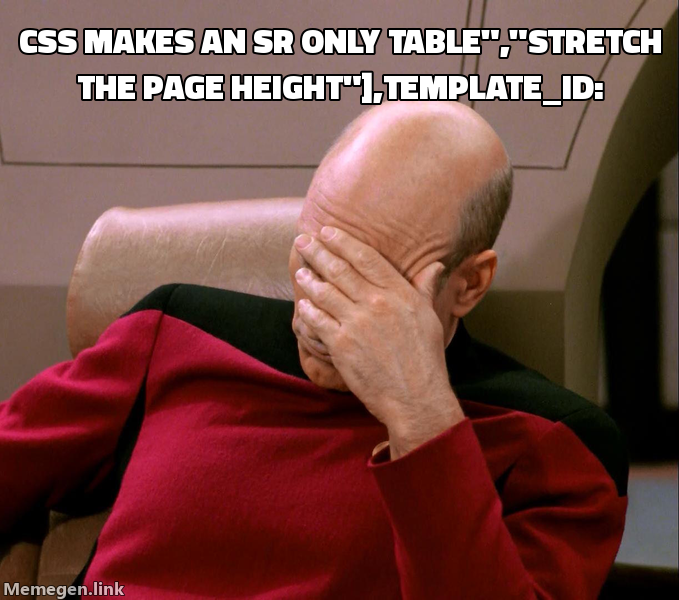 CSS makes an sr-only table stretch the page height