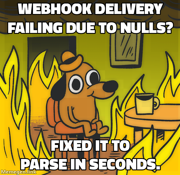 Webhook delivery failing due to nulls?
