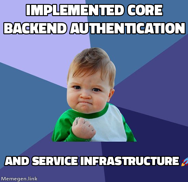 Implemented core backend authentication and service infrastructure 🚀