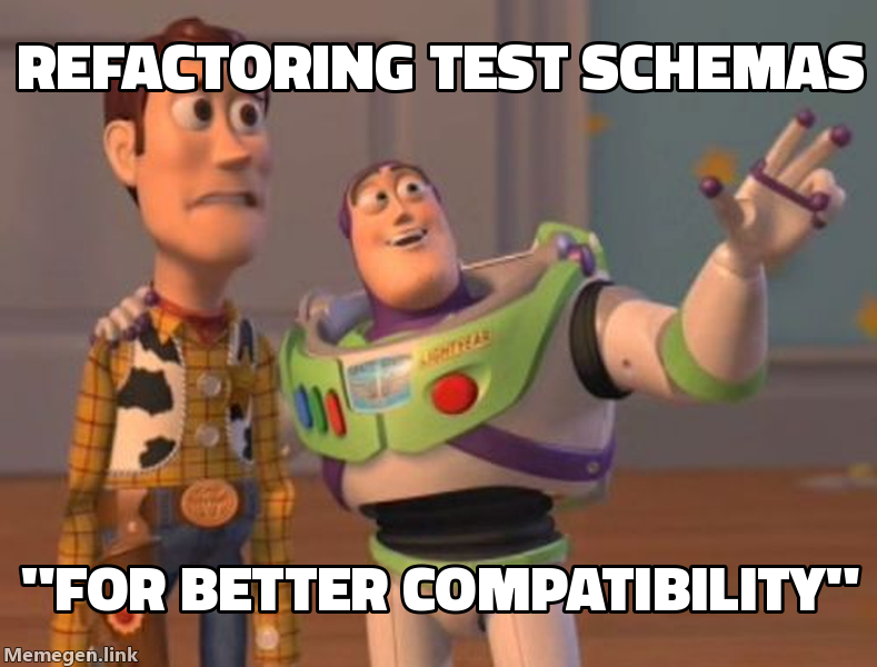 Refactoring test schemas