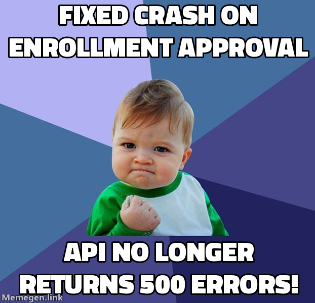 Fixed crash on enrollment approval