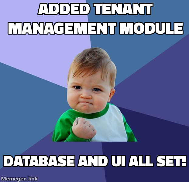 Successfully added tenant management