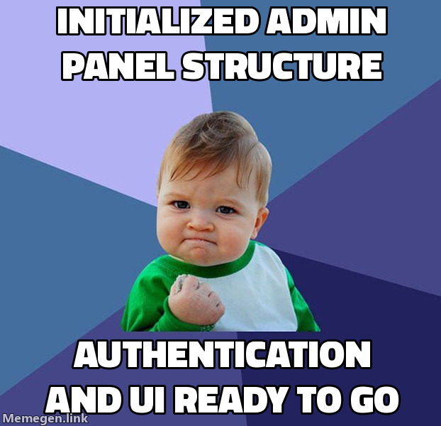 Initialized admin panel structure