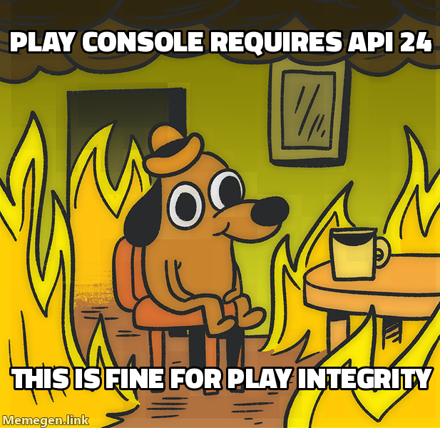 Play Console requires API 24